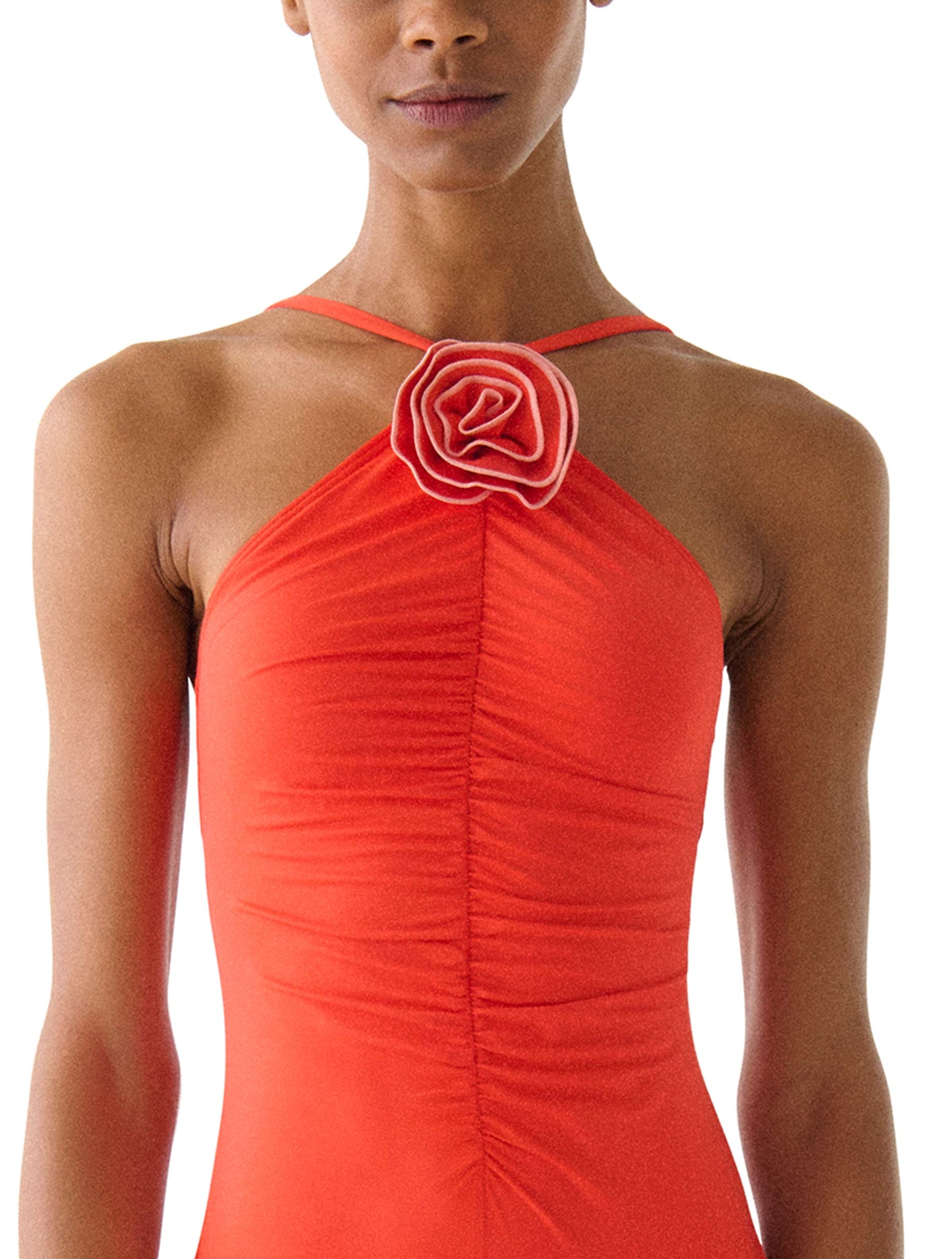 Kate Spade High Neck One Piece Swimsuit - Contrast Rosette Solids