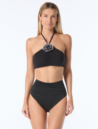 Kate Spade Halter Bikini Top - Rosette Solids