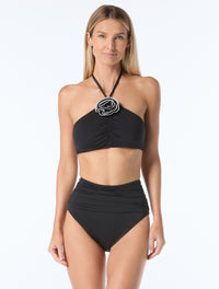 Kate Spade Halter Bikini Top - Rosette Solids