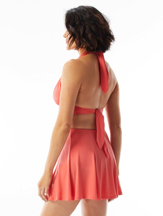 Coco Contours Athena Draped Halter Bra Sized Bikini Top - Heritage - 613 BLOOM