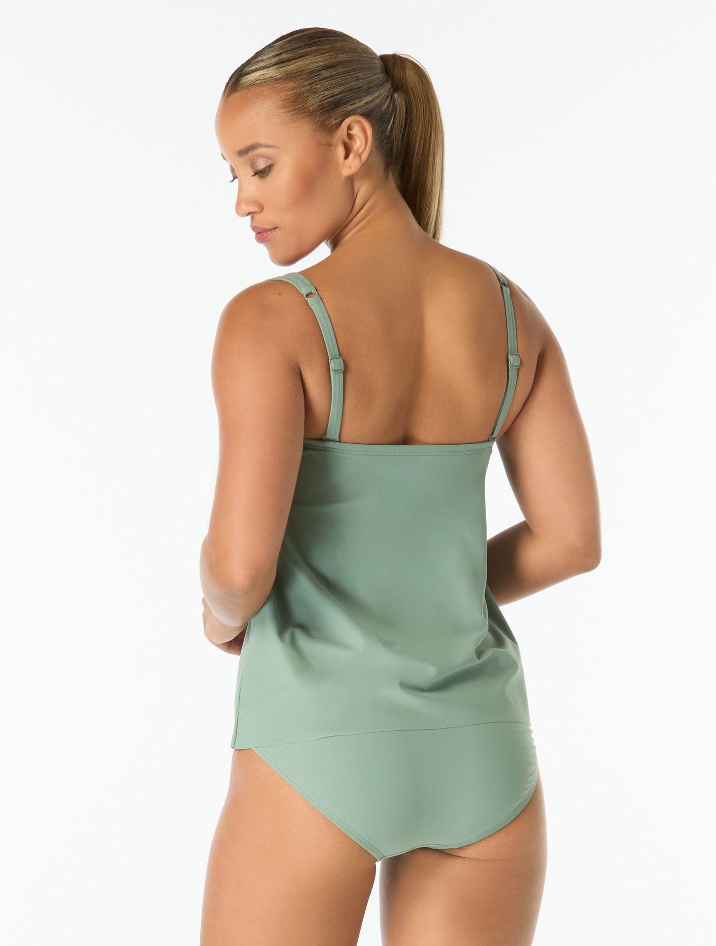 Coco Contours Clarity Bandeau Bra Sized Tankini Top - Keepsake - 335 Beach Grass