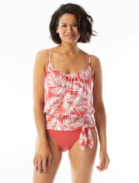 Coco Contours Jem Blouson Bra Sized Tankini Top - Feather Palm - 613 BLOOM