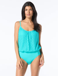 Coco Contours Laguna Bra Sized Tankini Top - Crochet - 446 Aqua Marine