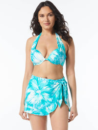 Coco Contours Cameo Halter Bra Sized Underwire Push Up Bikini Top - Spellbound Magic - 355 Jade