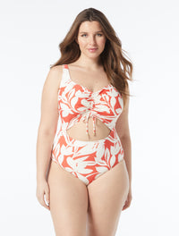 Coco Reef Sassy Bra Sized Underwire One Piece Swimsuit - Playa Paradiso - 847 Tangelo