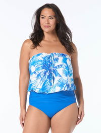 Coco Reef Infinity Bra Sized Bandeau Underwire Tankini Top - Palm Tree Paradise - 481 Ocean