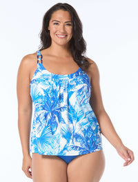 Coco Reef Ultra Fit Bra Sized Underwire Tankini Top - Palm Tree Paradise - 481 Ocean