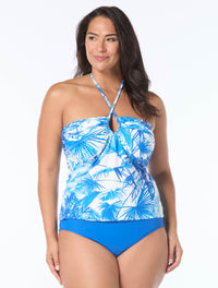 Coco Reef Opal Bra Sized Bandeau Underwire Tankini Top - Palm Tree Paradise - 481 Ocean