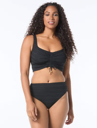 Coco Reef Elevate Bra Sized Shirred Underwire Bikini Top - Sand Dune Crochet - 006 CAST-BLACK