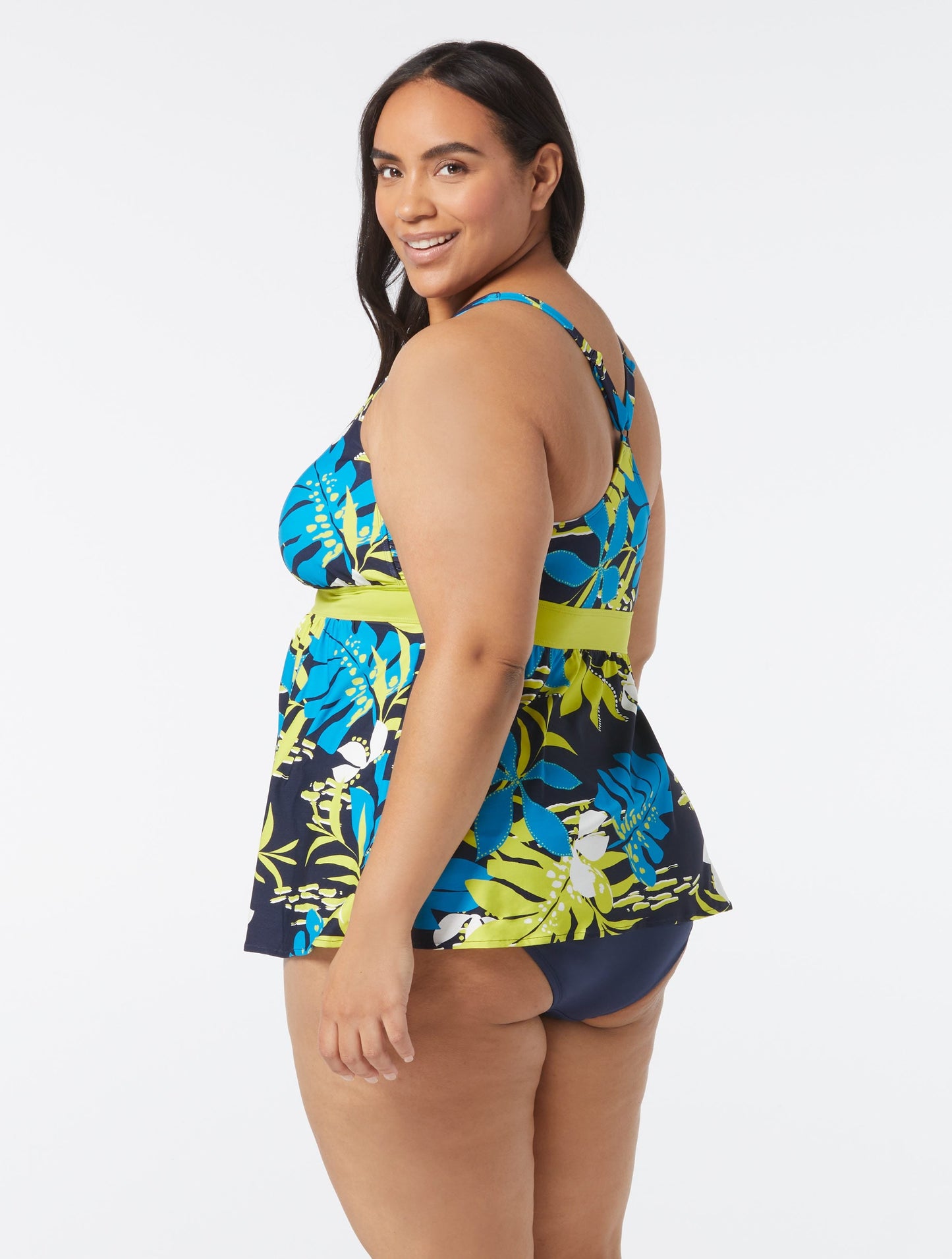 Coco Reef Sublime Bra Sized Underwire Tankini Top - Sea Garden - 416 Navy Multi