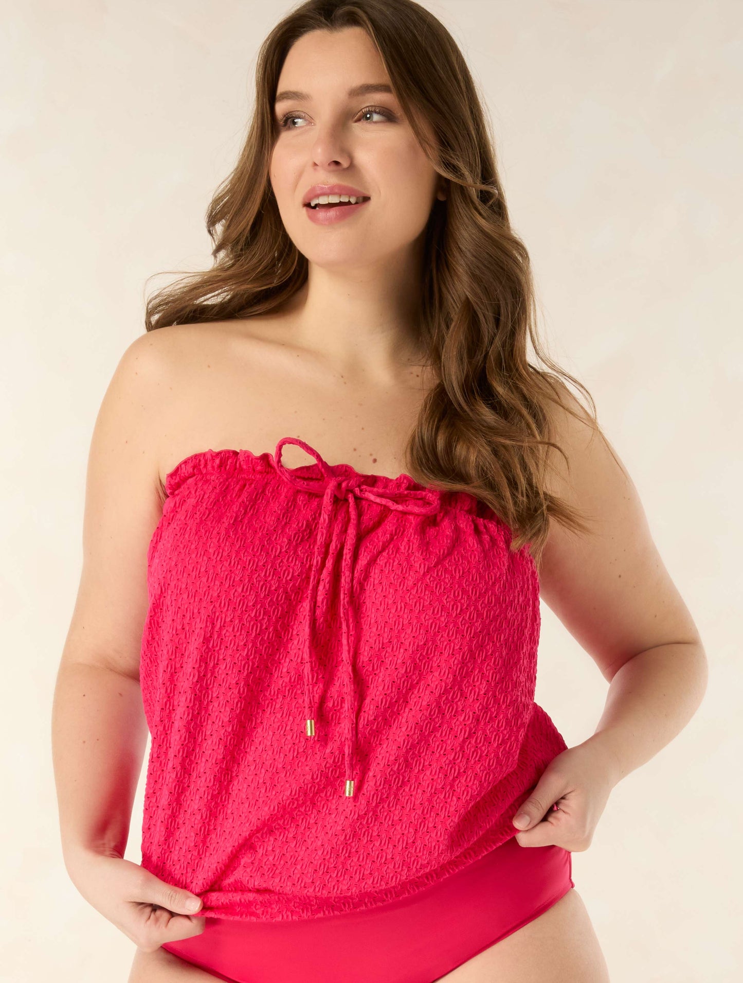 Coco Reef Infinity Bra Sized Multi-Wear Underwire Textured Bandini Top - Summer Trellis - 618 Hibiscus