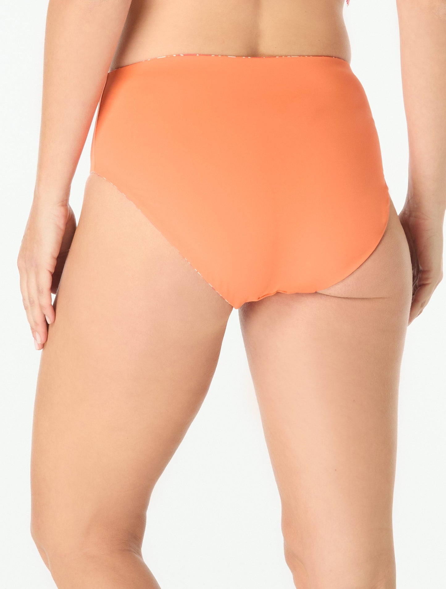 Coco Reef Verso High Waist Reversible Bikini Bottom - Sunset Batik - 824 Tangerine