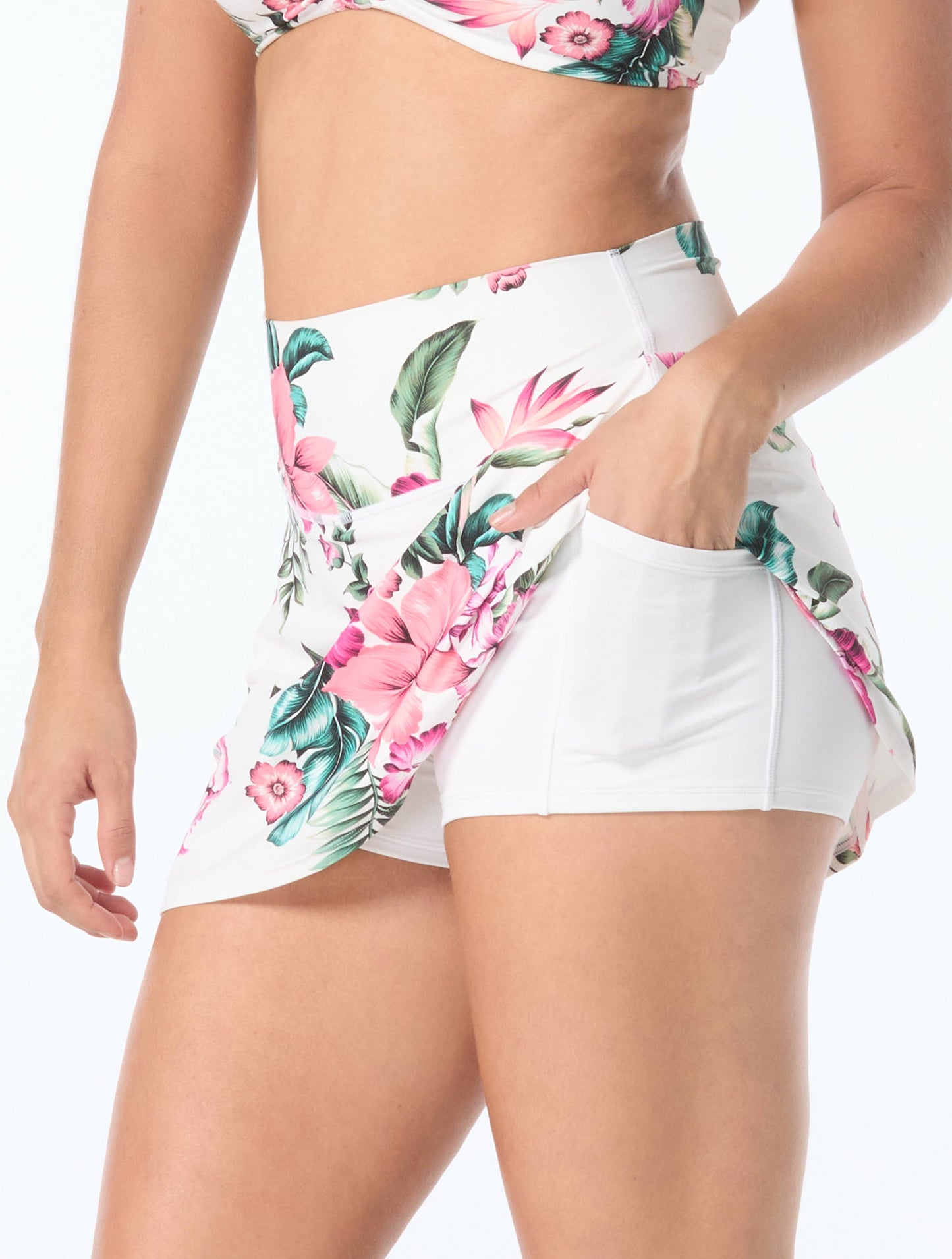 Coco Reef Suraya High Waist Swim Skort - Spiced Tropical