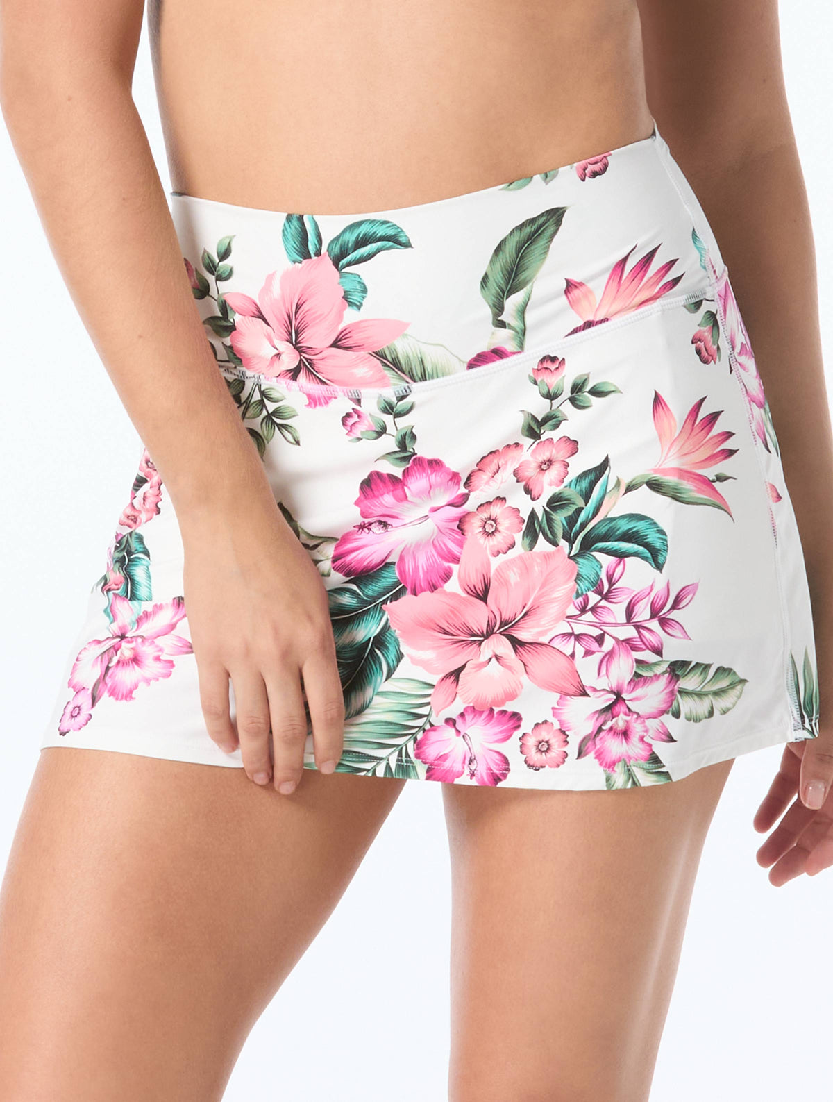 Coco Reef Suraya High Waist Swim Skort - Spiced Tropical - 119 White Multi