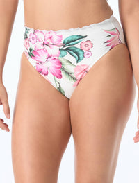 Coco Reef Crescent High Waist Bikini Bottom - Spiced Tropical - 119 White Multi