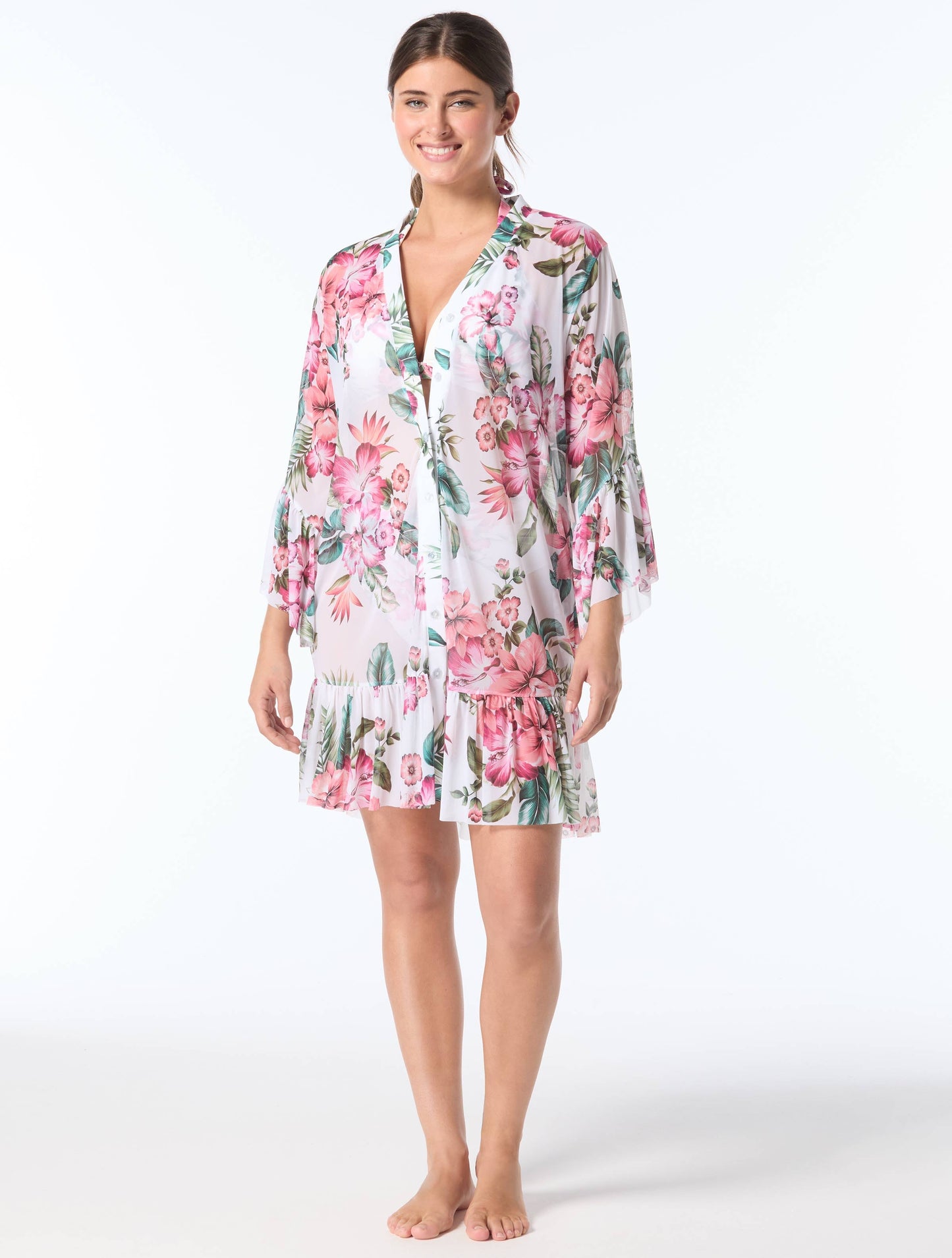 Coco Reef Spiced Tropical Bikini Set & Cover Up Dress Bundle -