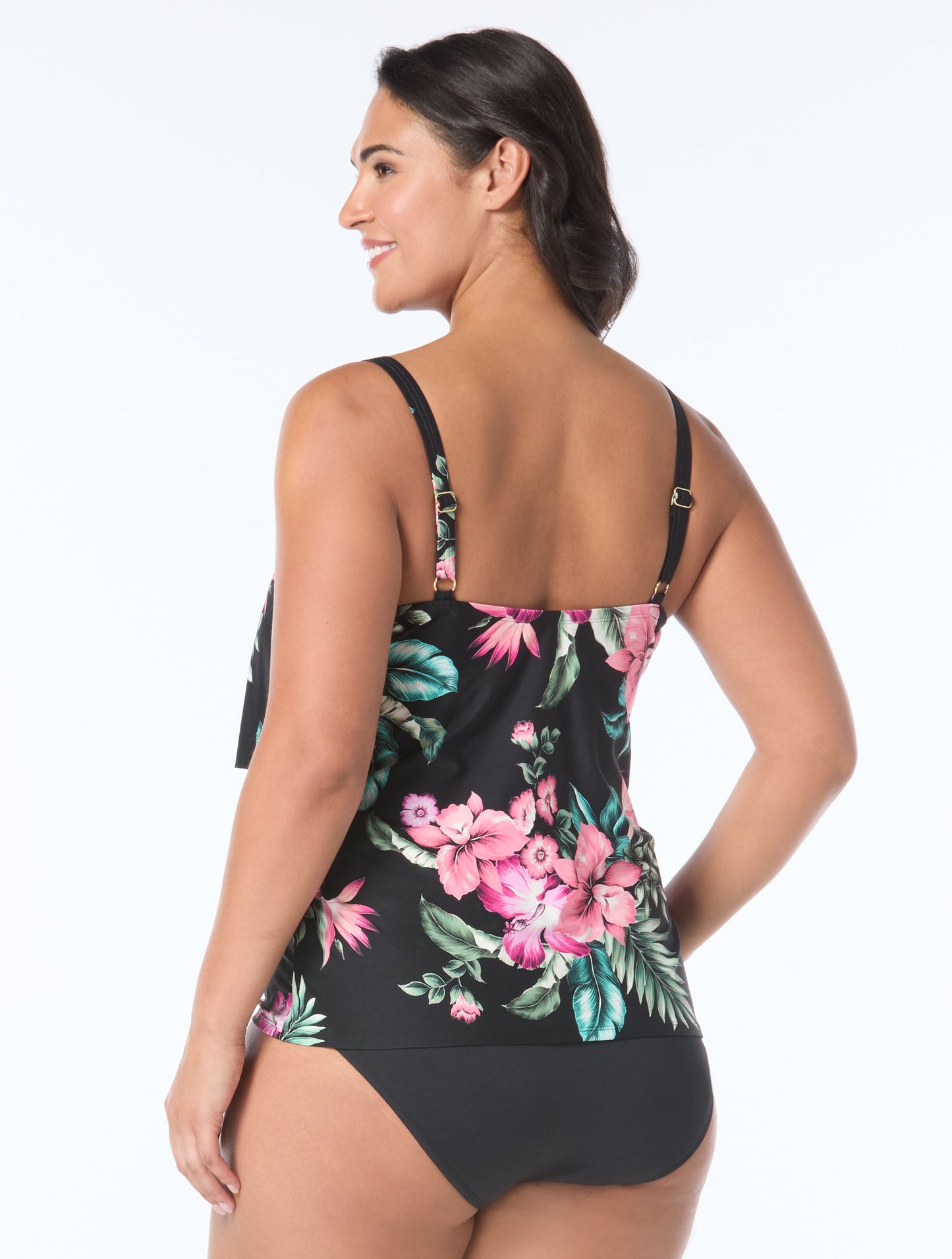 Coco Reef Aura Ruffle Bra Sized Underwire Tankini Top - Spiced Tropical