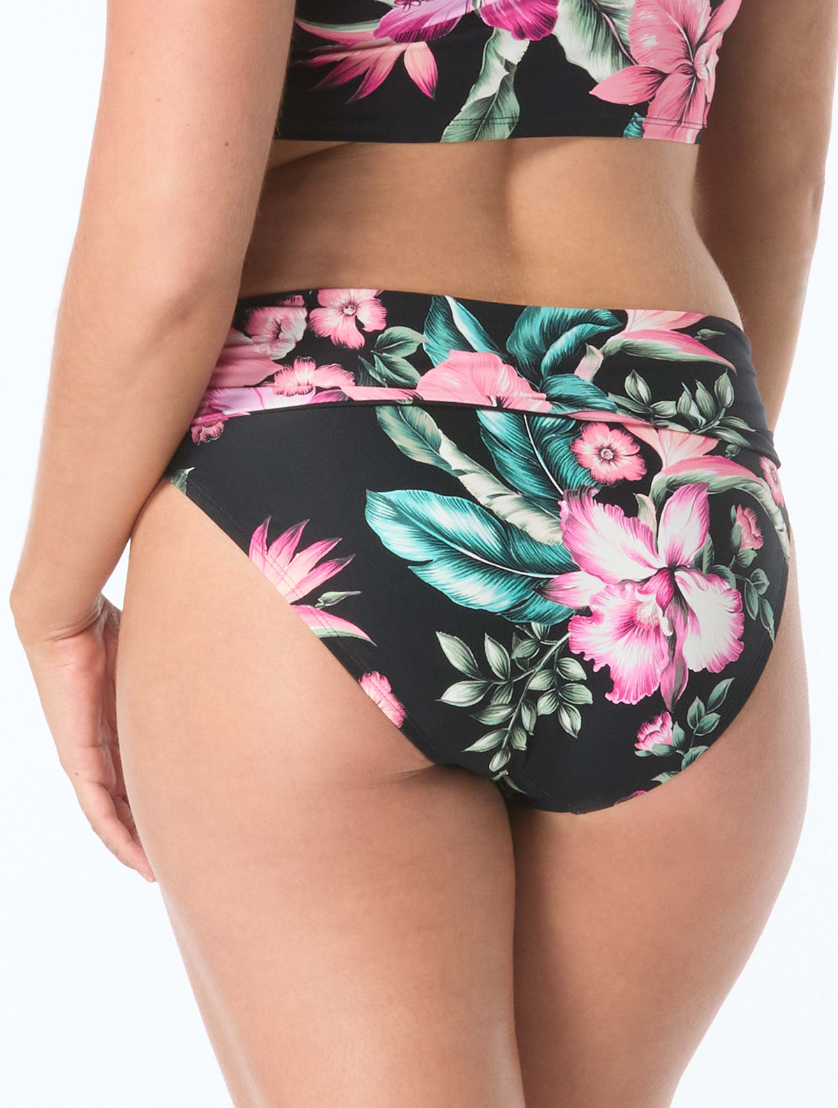 Coco Reef Impulse Rollover Bikini Bottom - Spiced Tropical - 004 Black Multi