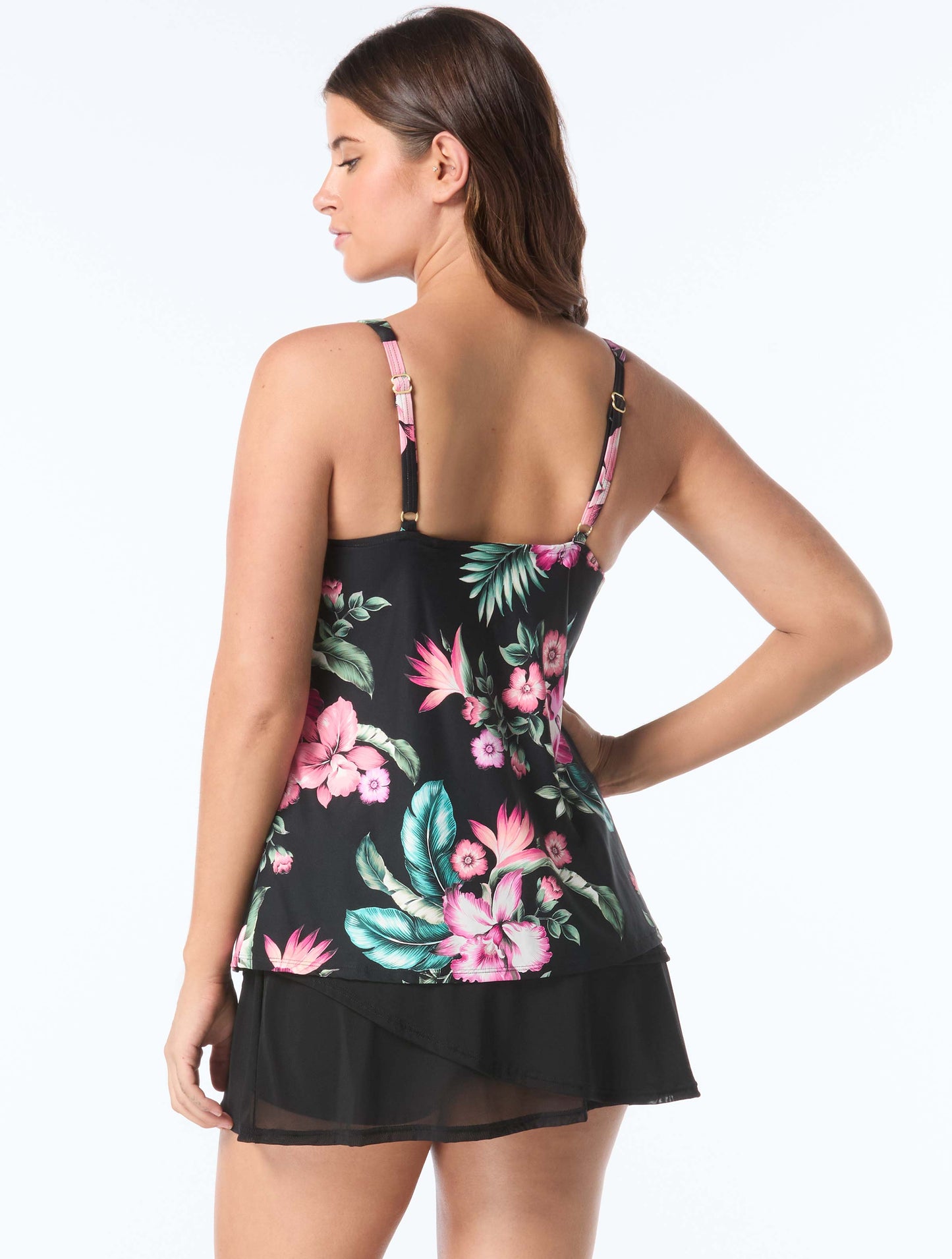 Coco Reef Core V-Neck Bra Sized Underwire Tankini Top - Spiced Tropical