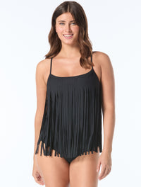 Coco Reef Daze Bra Sized Underwire One Piece Swimsuit - La Fringe - 001 Black