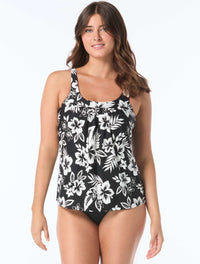 Coco Reef Ultra Fit Bra Sized Underwire Tankini Top - Aloha Monotone - 001 BLACK