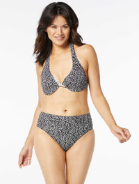Coco Reef Verso Bra Sized Reversible Underwire Halter Bikini Top - Island Cheetah - 006 CAST-BLACK