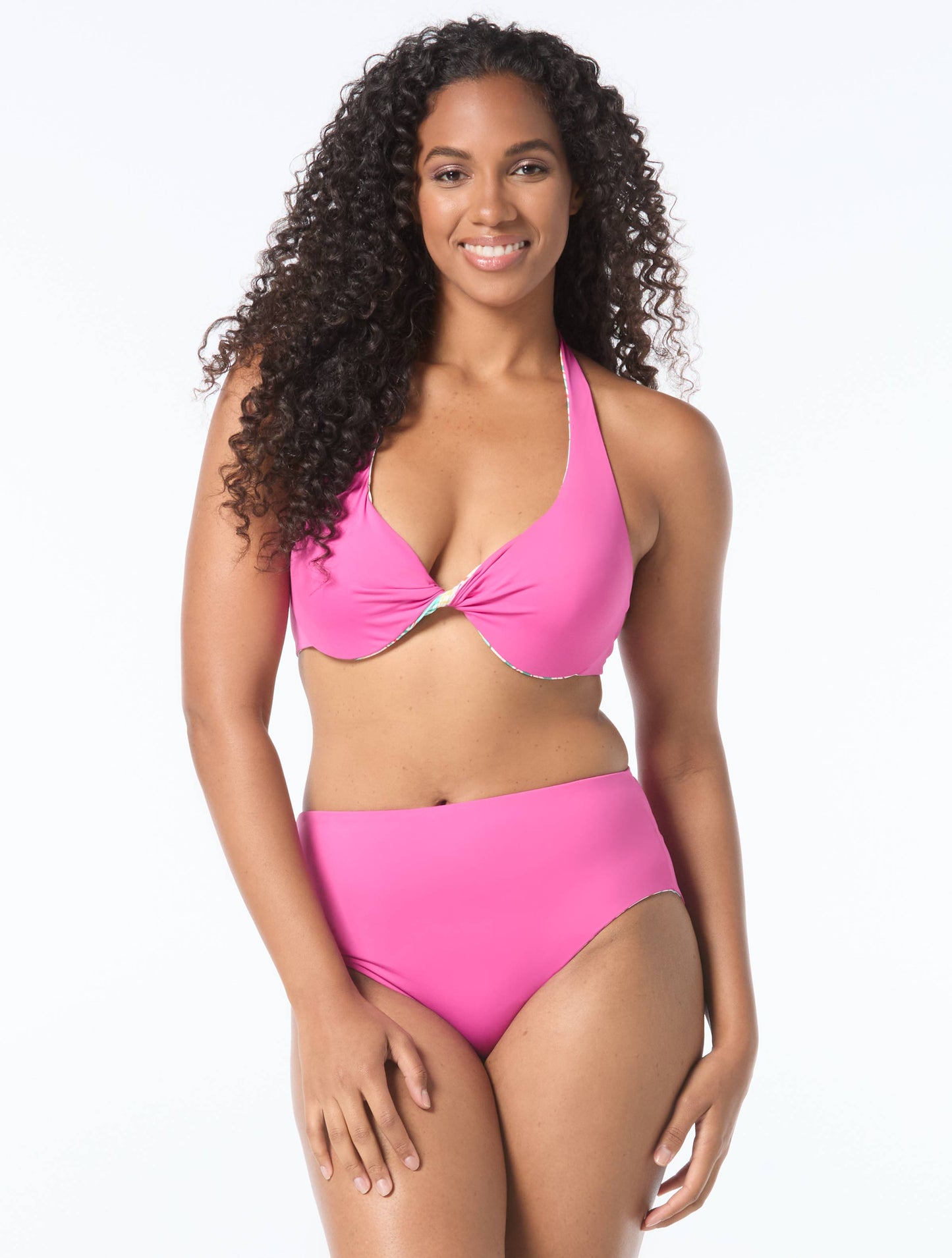 Coco Reef Verso Bra Sized Twist Reversible Underwire Bikini Top - Solstice Bloom - 110 Ivory