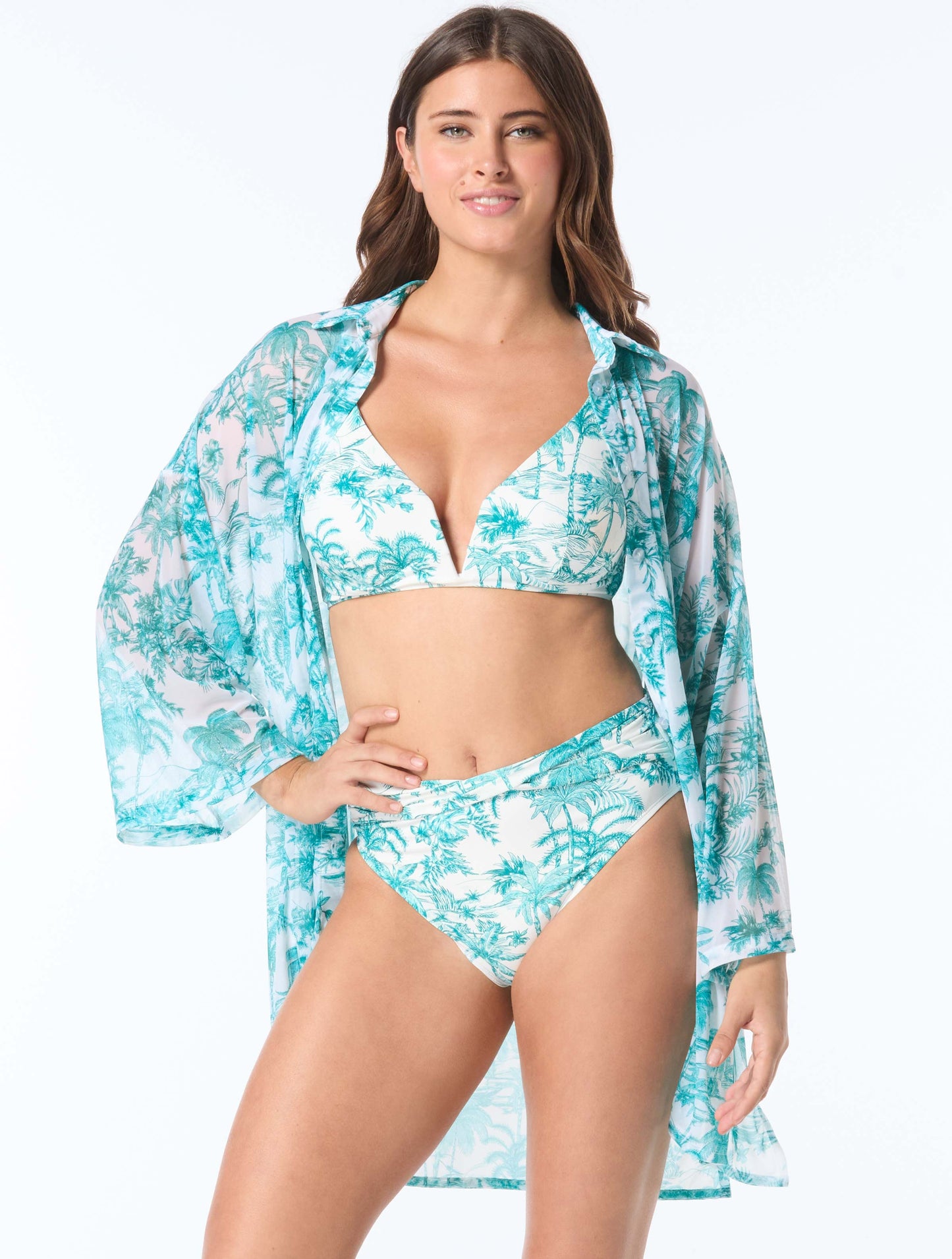 Coco Reef Divinity Button Up Cover Up Shirt - Dreamscape