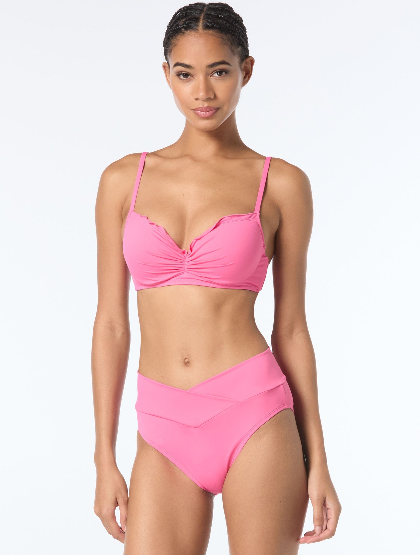 Coco Reef Lavish Ruffle Bra Sized Underwire Bikini Top - Solids - 698 PLUMERIA