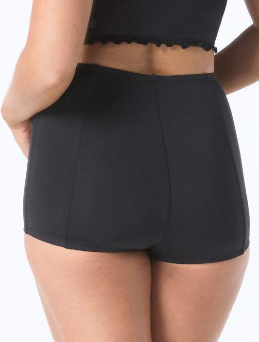 Coco Reef Shortie Tummy Control High Waist Swim Short - Classic Solids - 006 CAST-BLACK