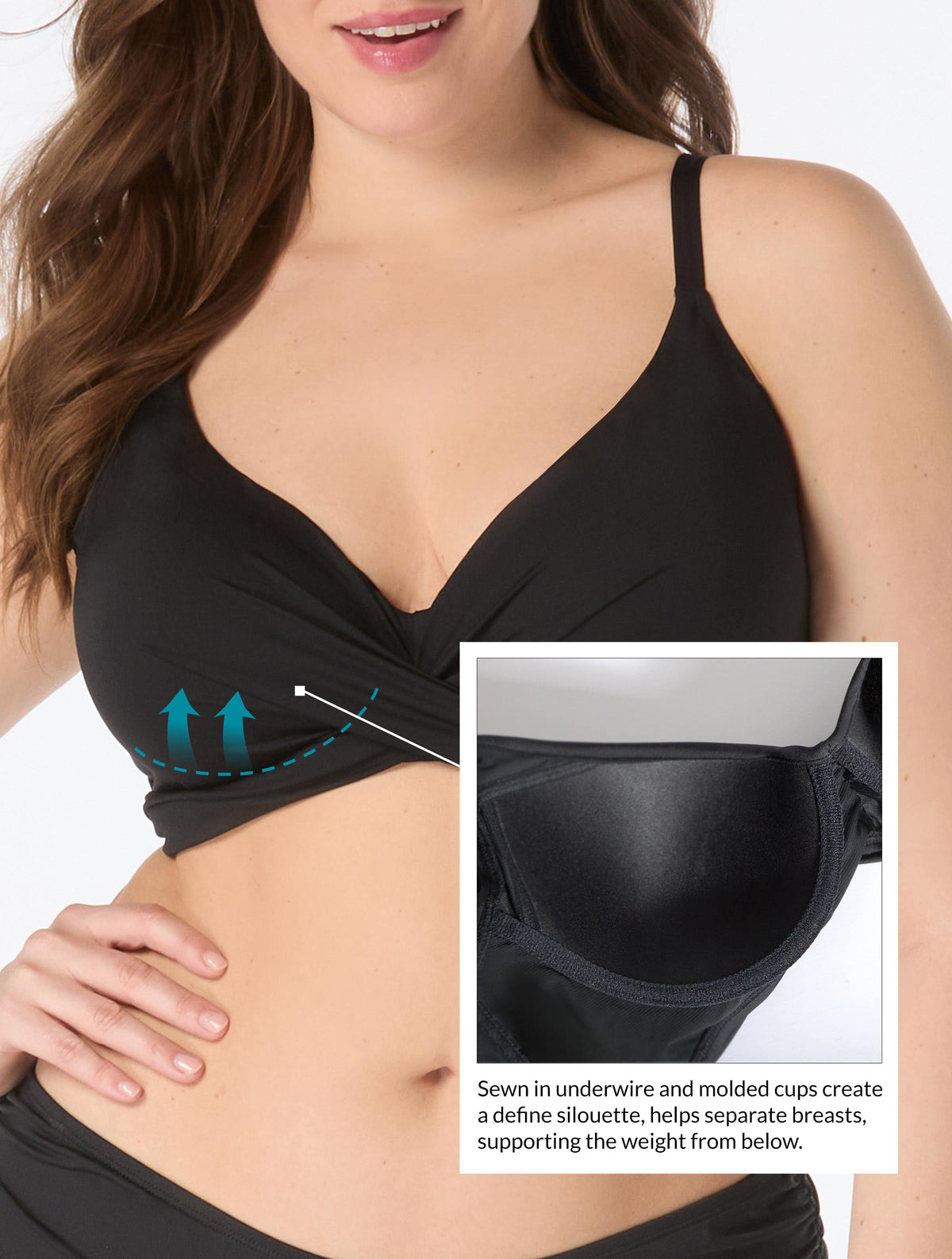 Coco Reef Foxy Bra Sized Double String Triangle Bikini Top - Flaunt Collection - 848 Tropic