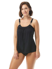 Coco Reef Ultra Fit Bra Sized Underwire Tankini Top - Classic Solids - 006 Cast Black