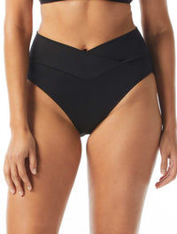 Coco Reef Serene Cross Over Bikini Bottom - Classic Solids - 006 CAST-BLACK