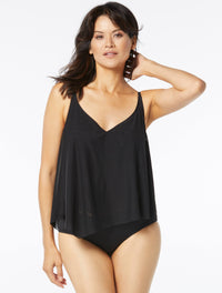 Coco Reef Captivate Bra Sized Underwire Tankini Top - Solids - 006 CAST-BLACK