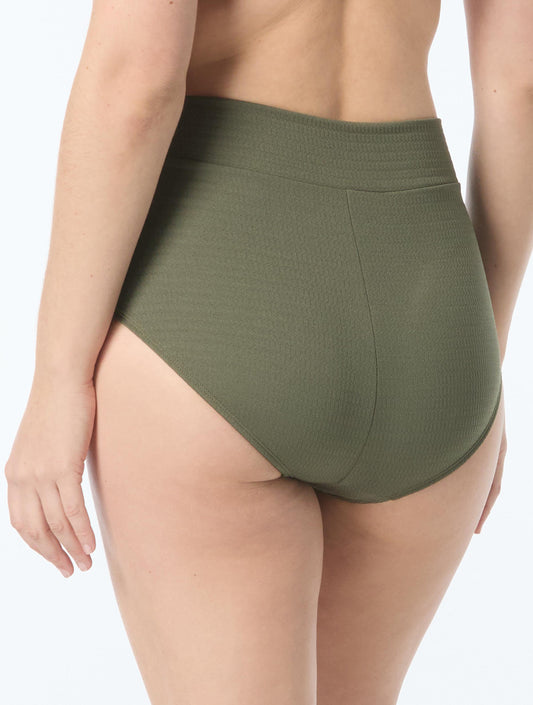 Coco Reef Delight High Waist Bikini Bottom - Raffia Texture - 330 Palm