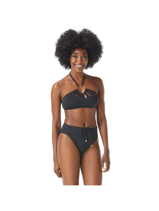 Vince Camuto Logo Ring Cut Out Halter Bikini Top - Solids