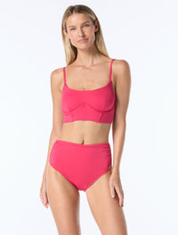 Vince Camuto Corset Bikini Top - Solids - 614 GERANIUM