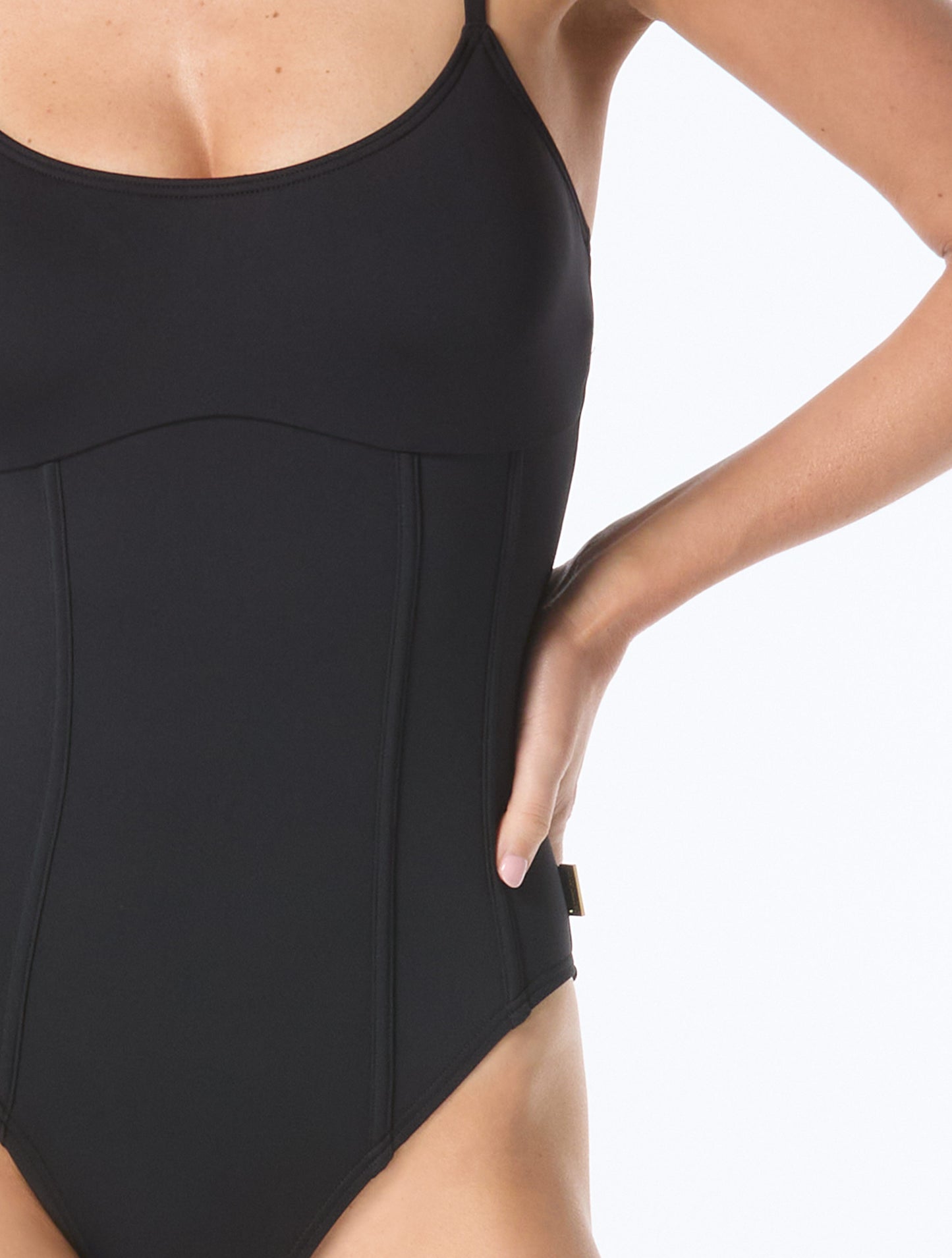 Vince Camuto Corset One Piece Swimsuit - Solids