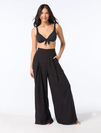 Vince Camuto Wide Leg Pant Cover up - Solids - 001 BLACK