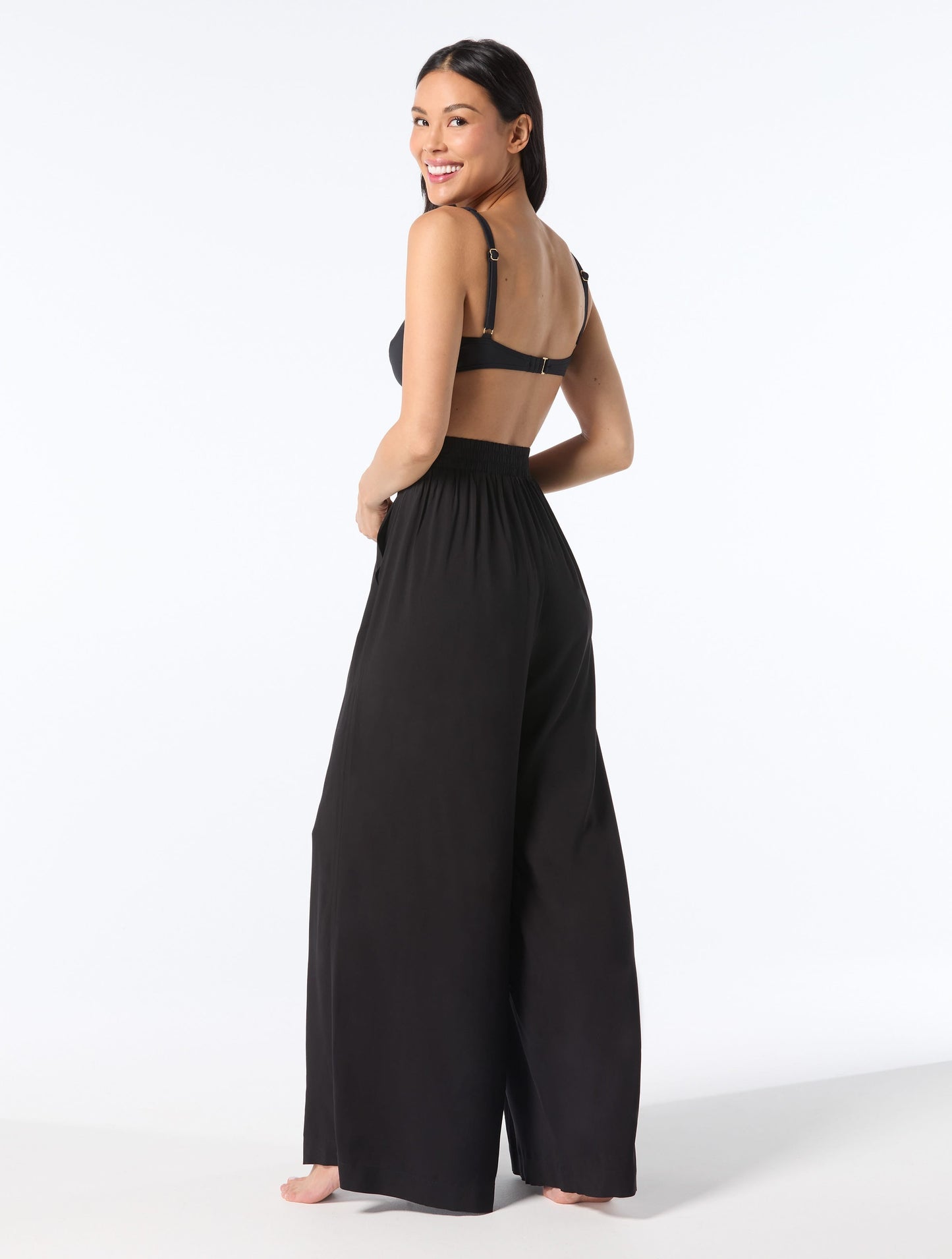 Vince Camuto Wide Leg Pant Cover up - Solids - 001 BLACK