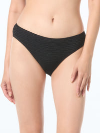 Vince Camuto High Cut Bikini Bottom - Ocean Ripple - 001 BLACK