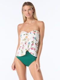 Vince Camuto Draped Bandeau Tankini Top - Drifting Meadow