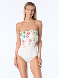 Vince Camuto Lace Back One Piece Swimsuit - Drifting Meadow - 110 Ivory