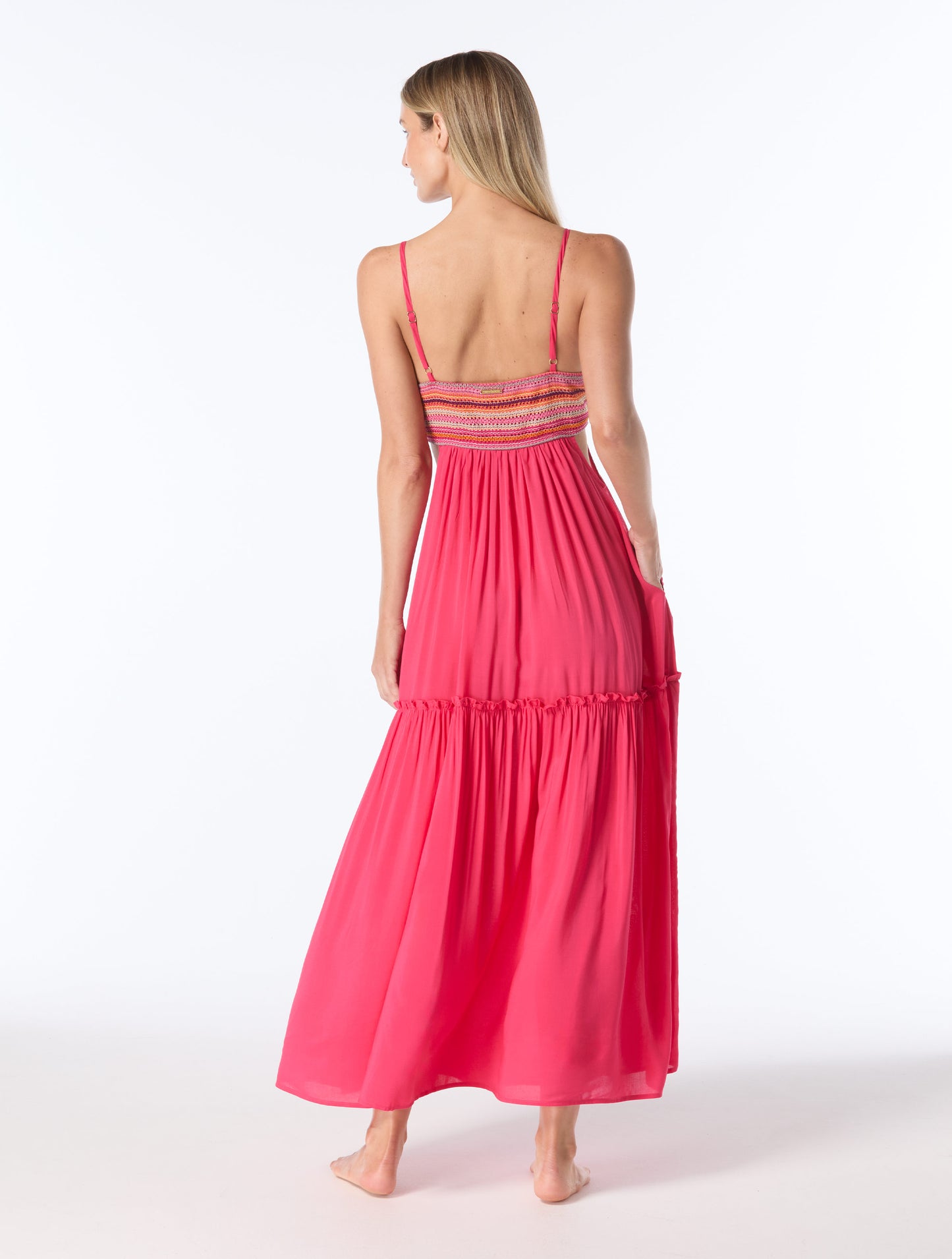 Vince Camuto Cutout Cover Up Maxi Dress - Stripe Crochet
