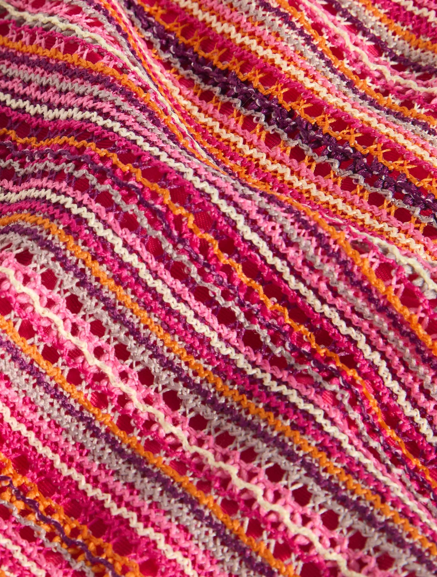 Vince Camuto Cutout Cover Up Maxi Dress - Stripe Crochet - 630 PINK MULTI
