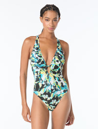 Vince Camuto Plunge V-neck One Piece Swimsuit - Butterfly Wings