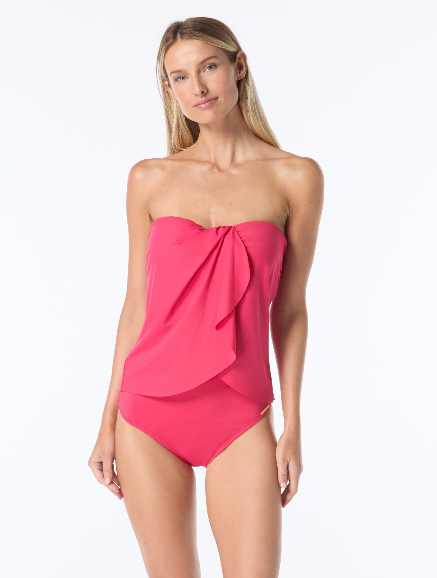 Vince Camuto Draped Bandeau Tankini Top - Sanremo Shades