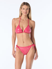 Vince Camuto Sequin String Bikini Top - Sequin - 614 GERANIUM