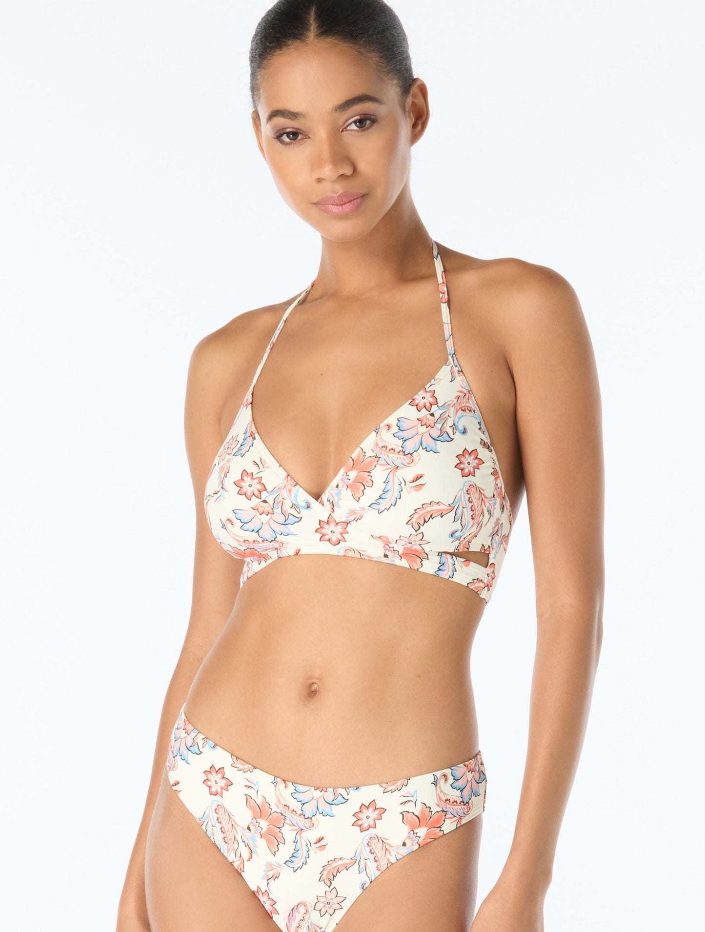 Vince Camuto Cross Front Halter Bikini Top - Bohemian Glamour Mini - 110 Ivory