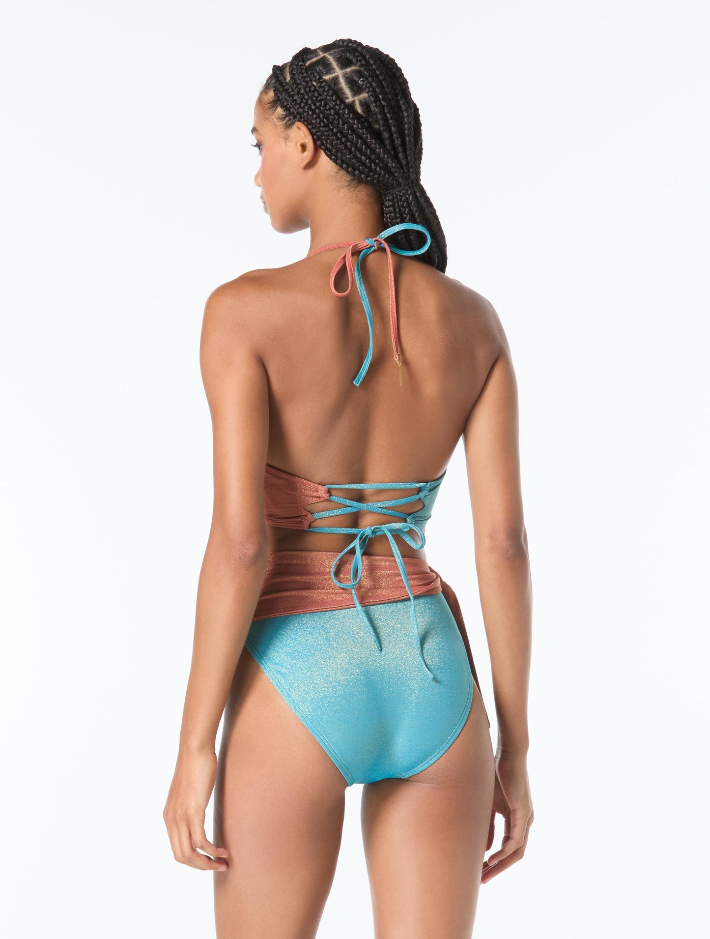 Vince Camuto Wrap Front Bikini Top - Sparkle Texture